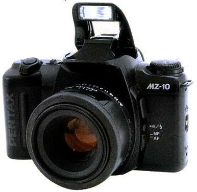 Pentax MZ-10 — автофокусная пленочная 35-мм SLR-фотокамера для начинающих фотолюбителей со встроенными мотором и вспышкой.